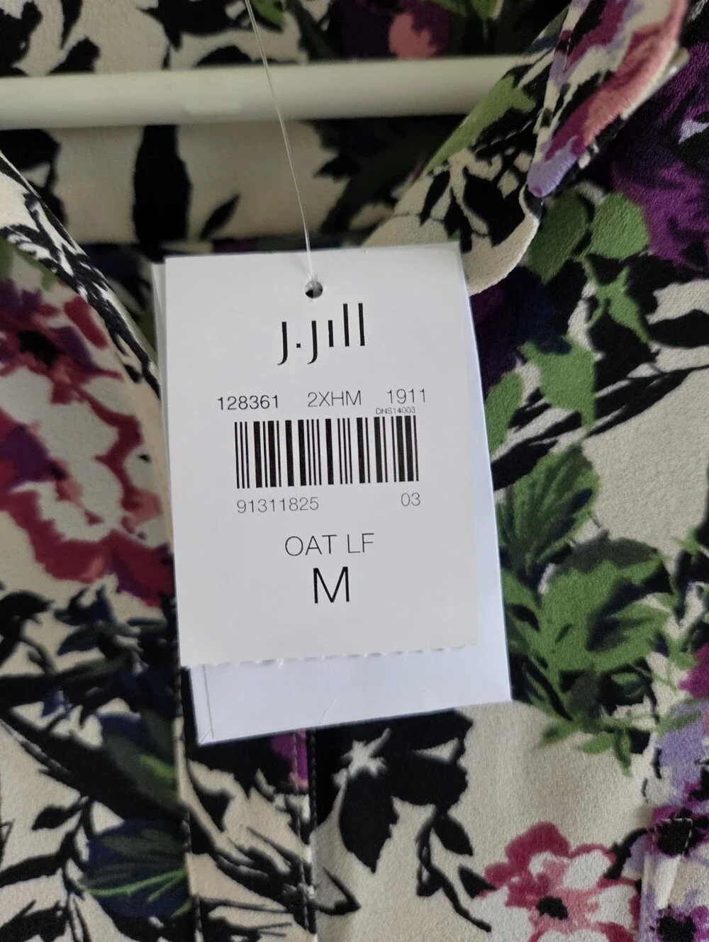 J. Jill Floral Relaxed Shirttail Blouse Long Sleeve Button Up Shirt Size M - Picture 3 of 8